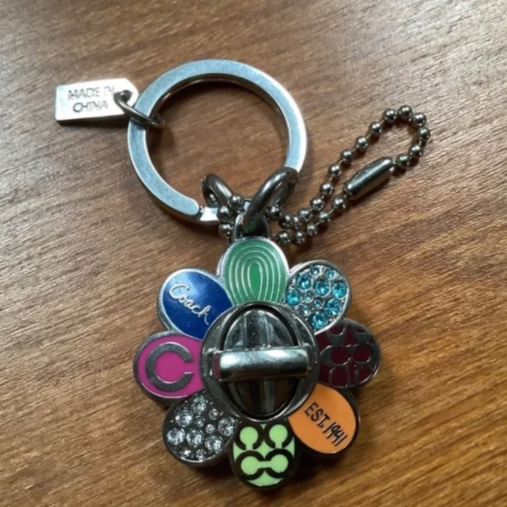 Coach Silver-tone Rare Find/Collectible Keychain/Bag Charm/Bag Tag/Hang Tag